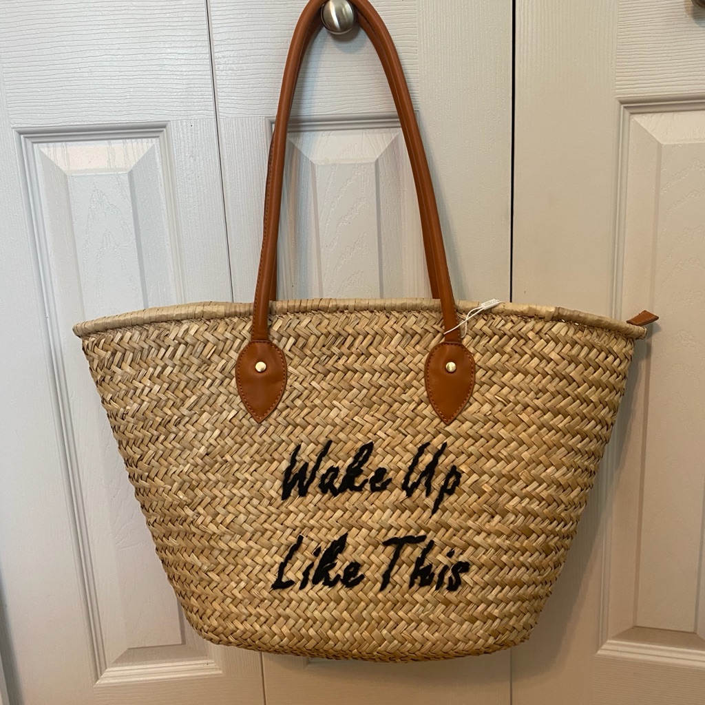Nwt! Vacation Urban Expressions Large Woven Straw Beach Tote W/Long Handles